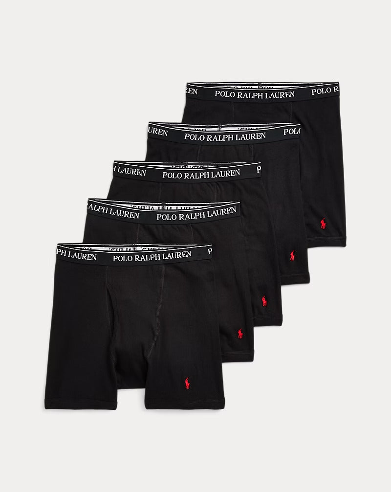Ralph Lauren Cotton Wicking Boxer Brief 5-Pack