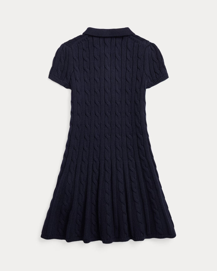 Ralph Lauren Cable-Knit Cotton Polo Sweater Dress