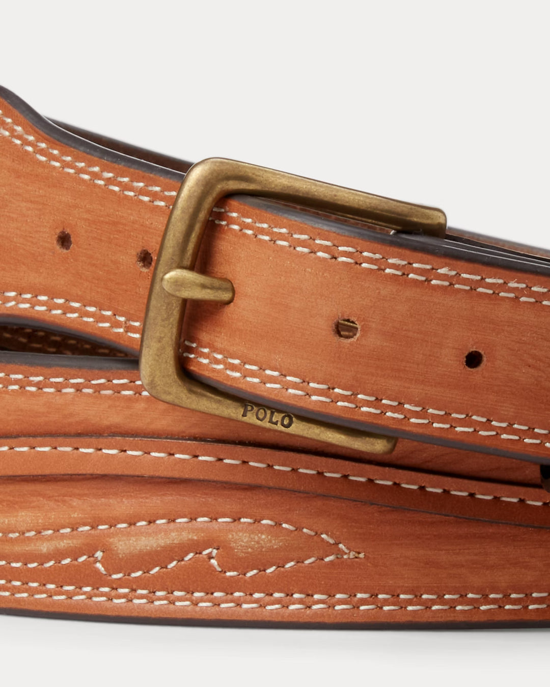 Ralph Lauren Topstitched Leather Belt