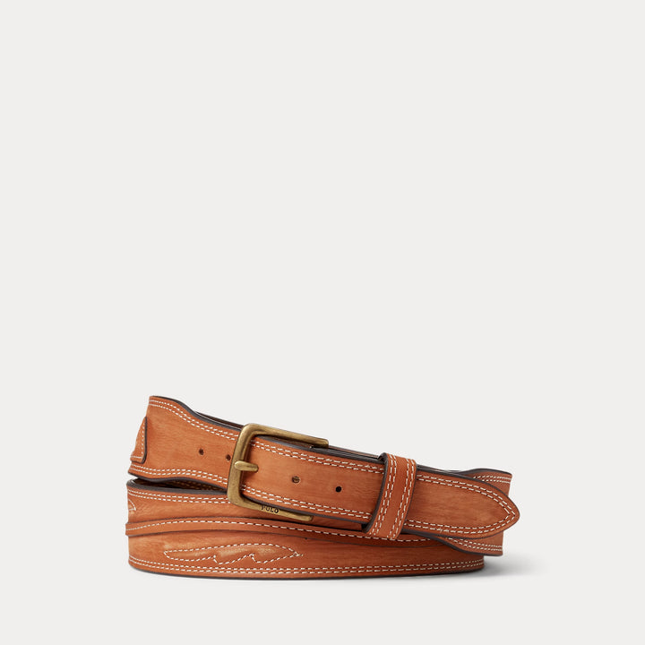 Ralph Lauren Topstitched Leather Belt