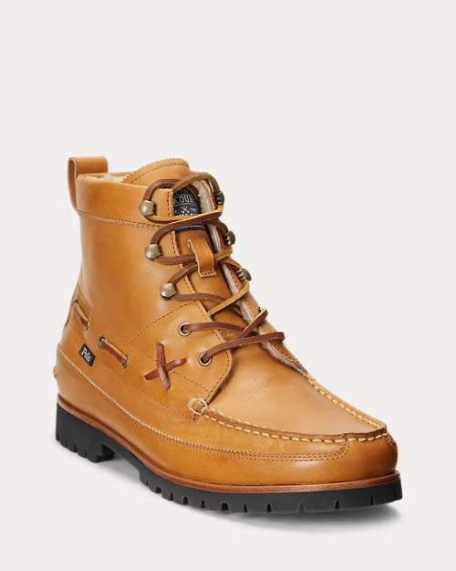 Ralph Lauren Ranger Faux-Shearling-Lined Leather Boot