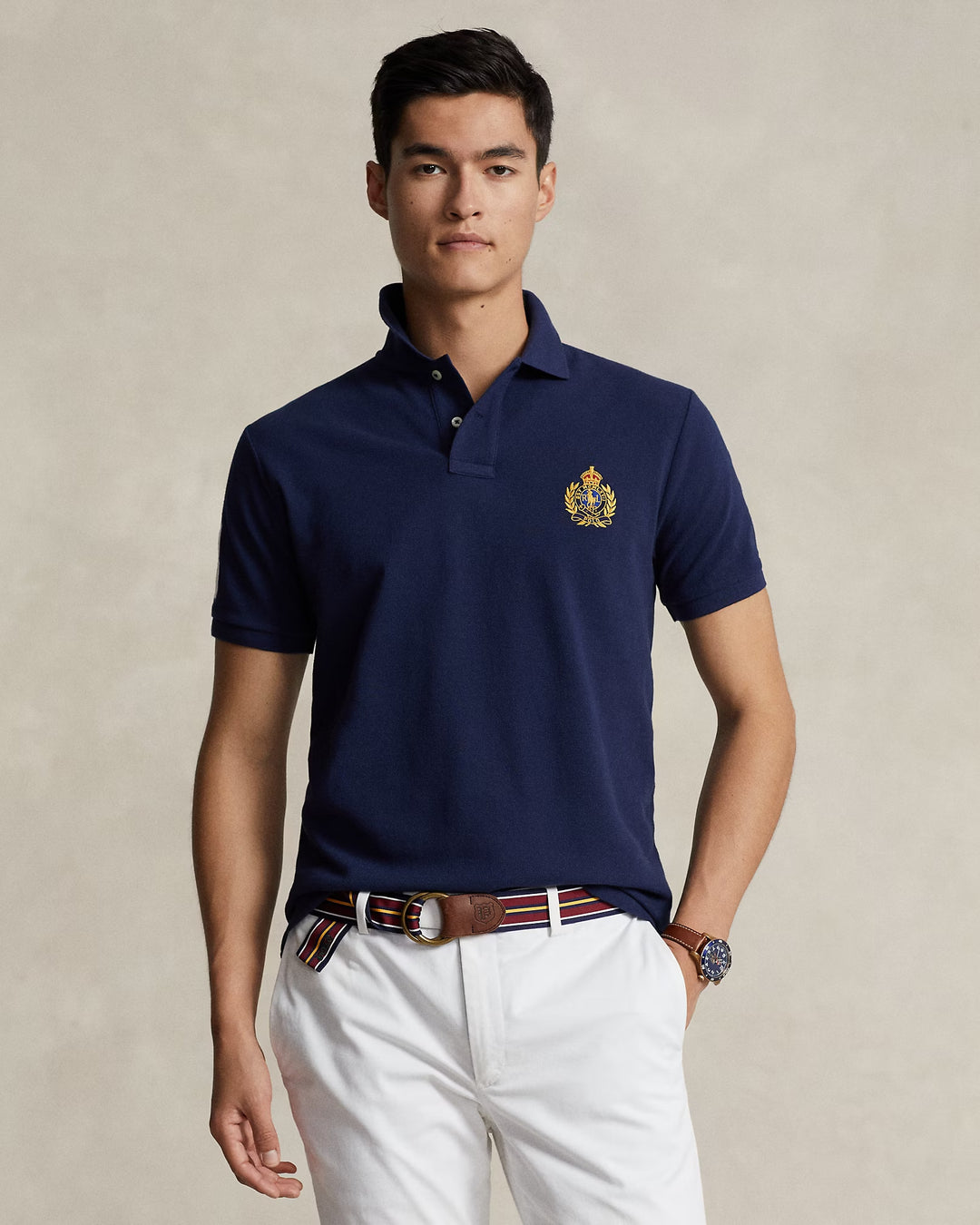 Ralph Lauren Classic Fit Triple-Pony Mesh Polo Shirt
