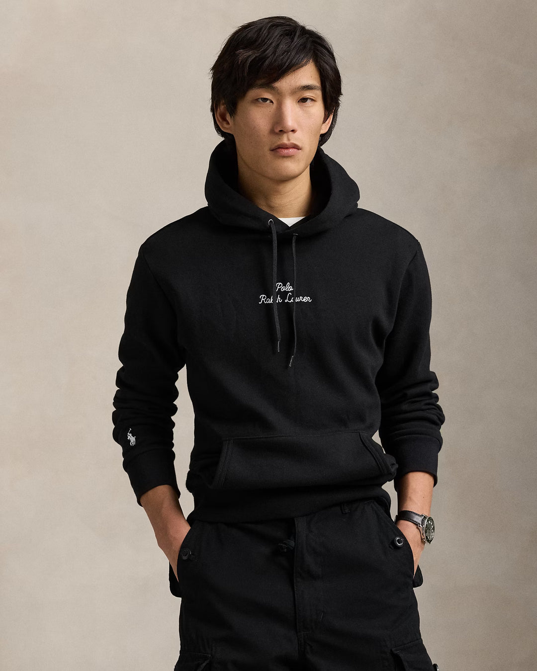 Ralph Lauren Logo Double-Knit Hoodie
