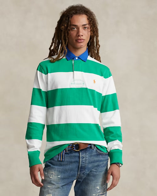 Ralph Lauren Classic Fit Striped Jersey Rugby Shirt