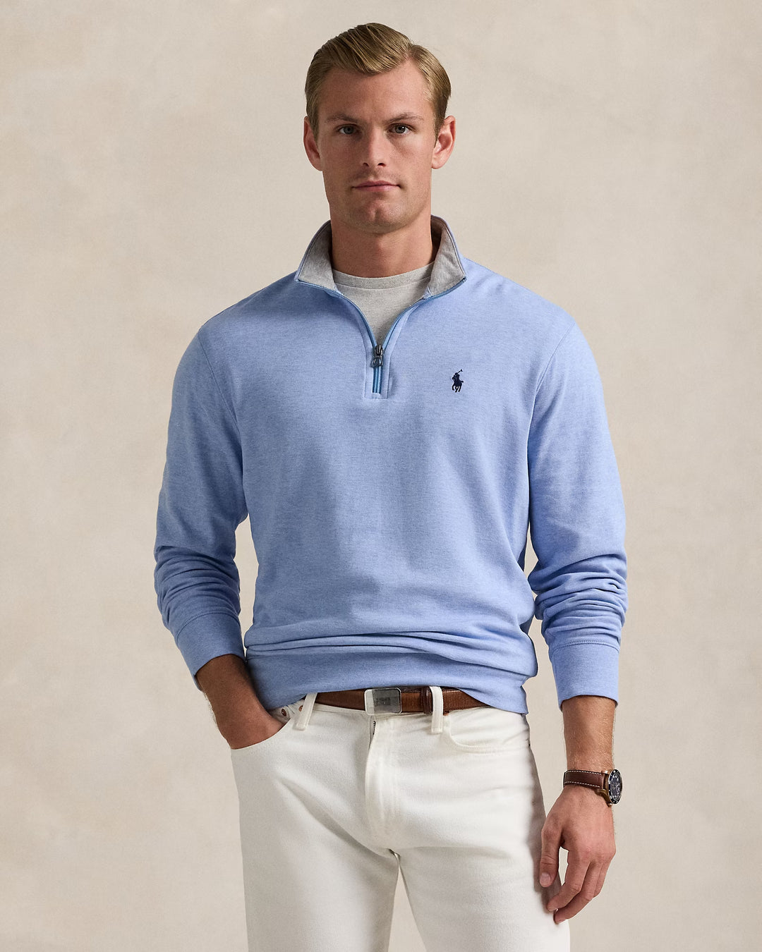 Ralph Lauren Luxury Jersey Quarter-Zip Pullover