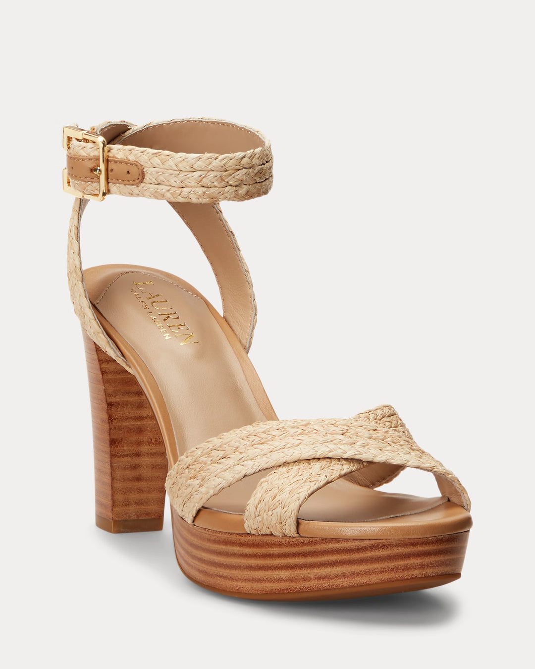 Ralph Lauren Sasha Raffia Platform Sandal