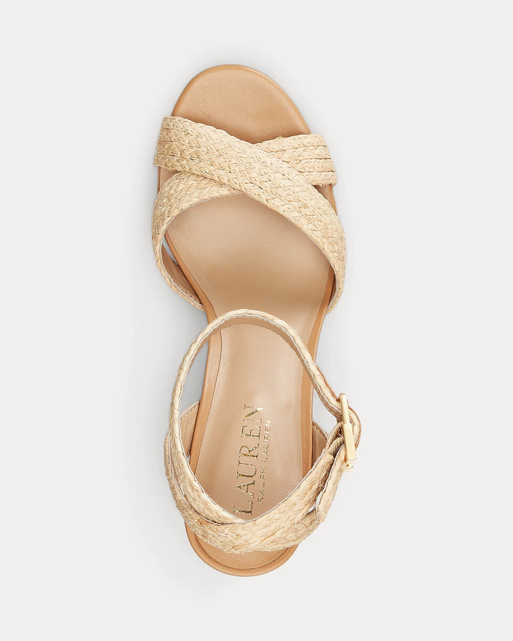 Ralph Lauren Sasha Raffia Platform Sandal