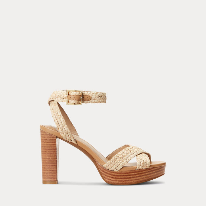 Ralph Lauren Sasha Raffia Platform Sandal