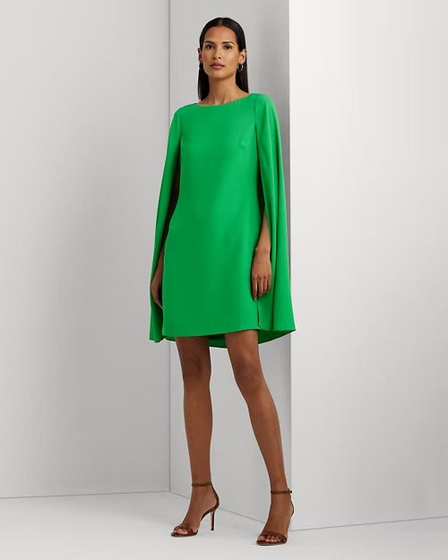 Ralph Lauren Cape Georgette Cocktail Dress