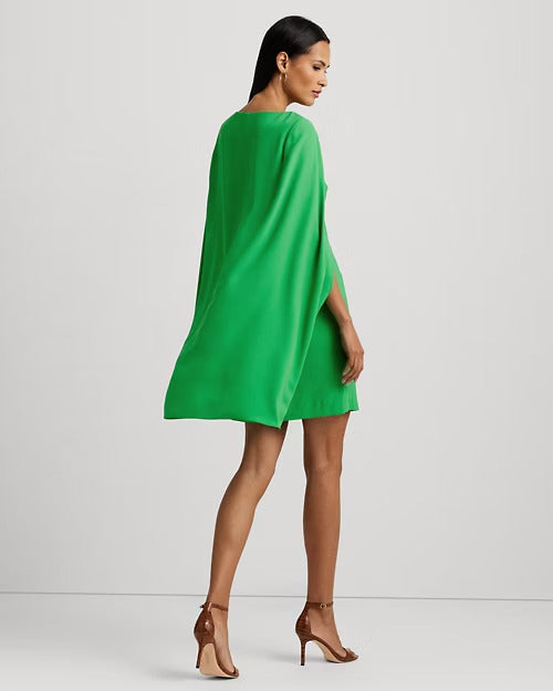 Ralph Lauren Cape Georgette Cocktail Dress