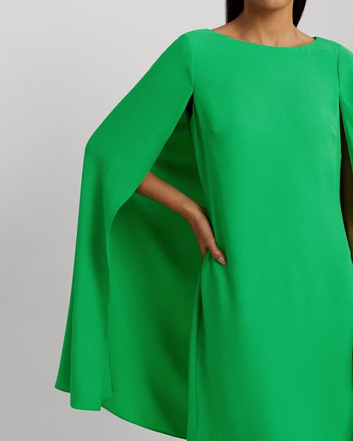 Ralph Lauren Cape Georgette Cocktail Dress