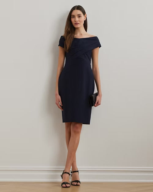Ralph Lauren Crepe Off-the-Shoulder Cocktail Dress