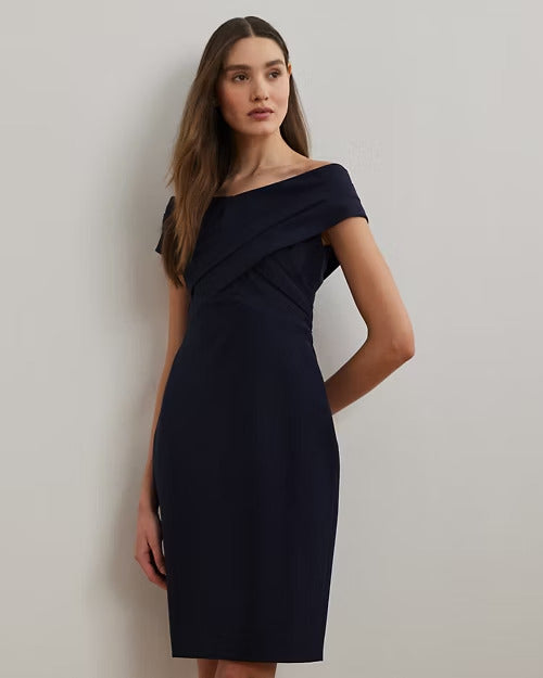 Ralph Lauren Crepe Off-the-Shoulder Cocktail Dress