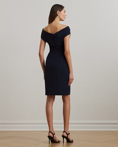 Ralph Lauren Crepe Off-the-Shoulder Cocktail Dress