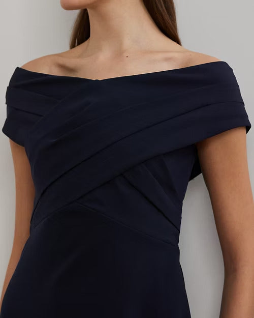 Ralph Lauren Crepe Off-the-Shoulder Cocktail Dress