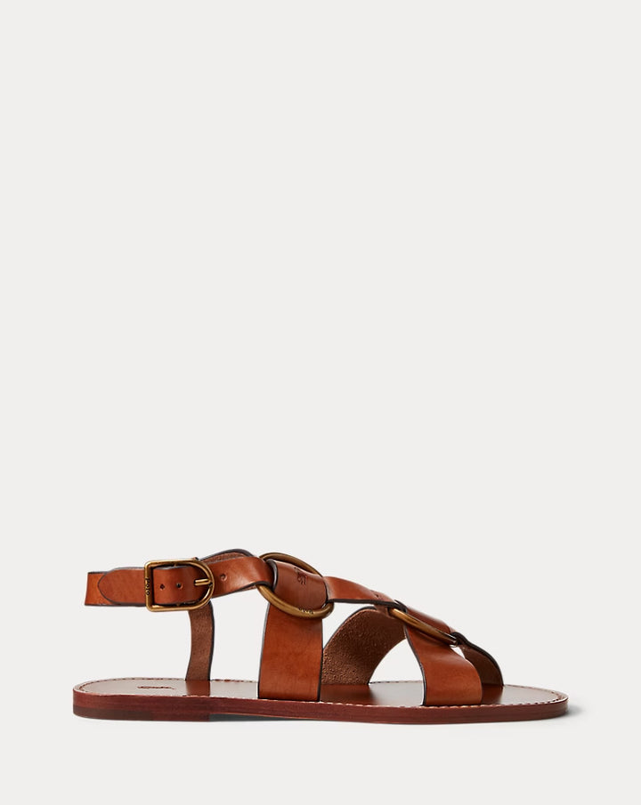 Ralph Lauren Double O-Ring Leather Sandal