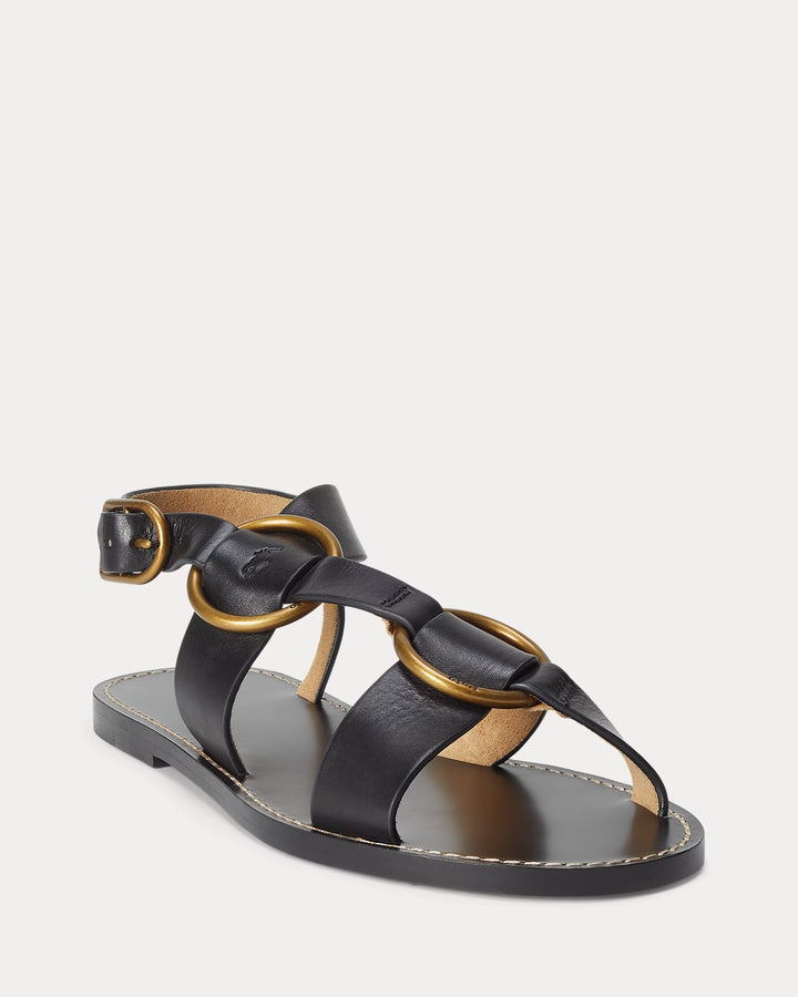 Ralph Lauren Double O-Ring Leather Sandal