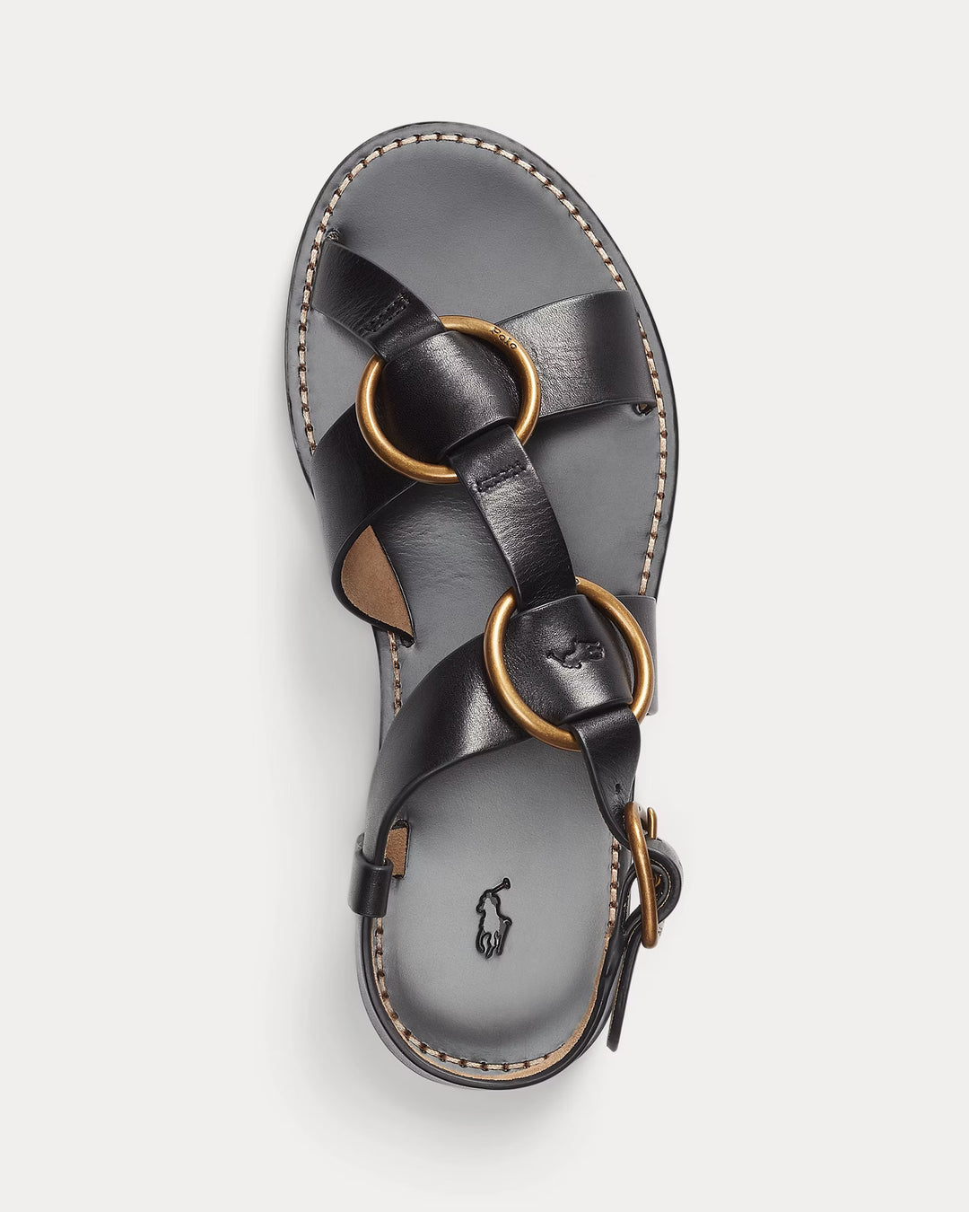 Ralph Lauren Double O-Ring Leather Sandal