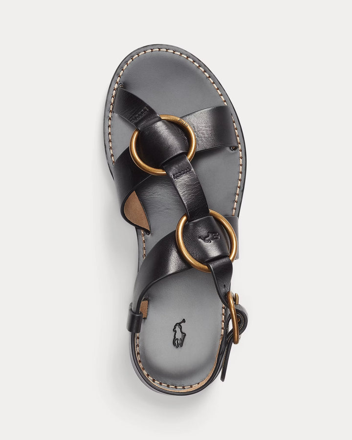 Ralph Lauren Double O-Ring Leather Sandal