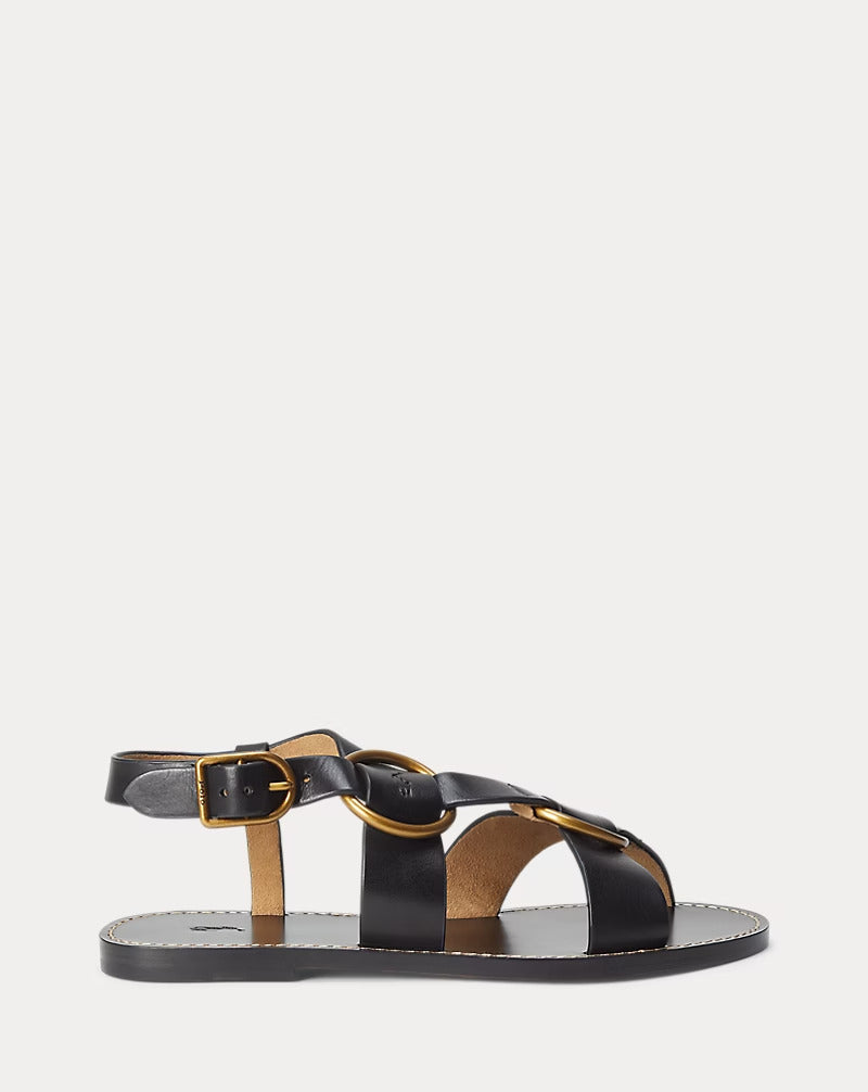 Ralph Lauren Double O-Ring Leather Sandal
