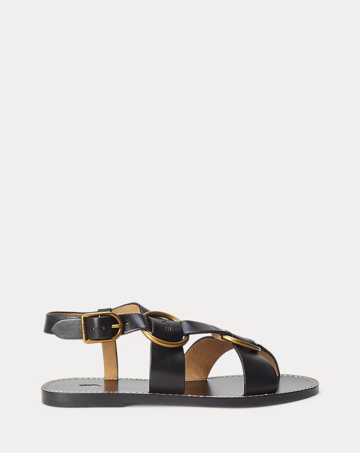 Ralph Lauren Double O-Ring Leather Sandal