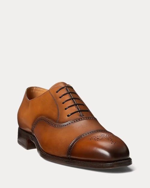 Ralph Lauren Denver Burnished Calfskin Cap-Toe Shoe