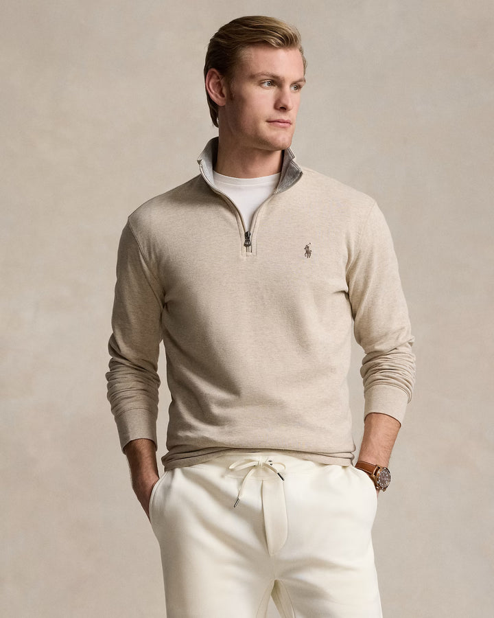 Ralph Lauren Luxury Jersey Quarter-Zip Pullover