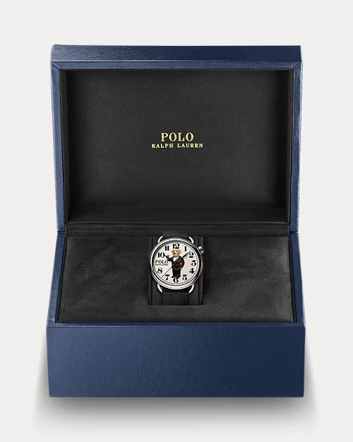 Ralph Lauren 42 MM Tartan Polo Bear Steel White Dial