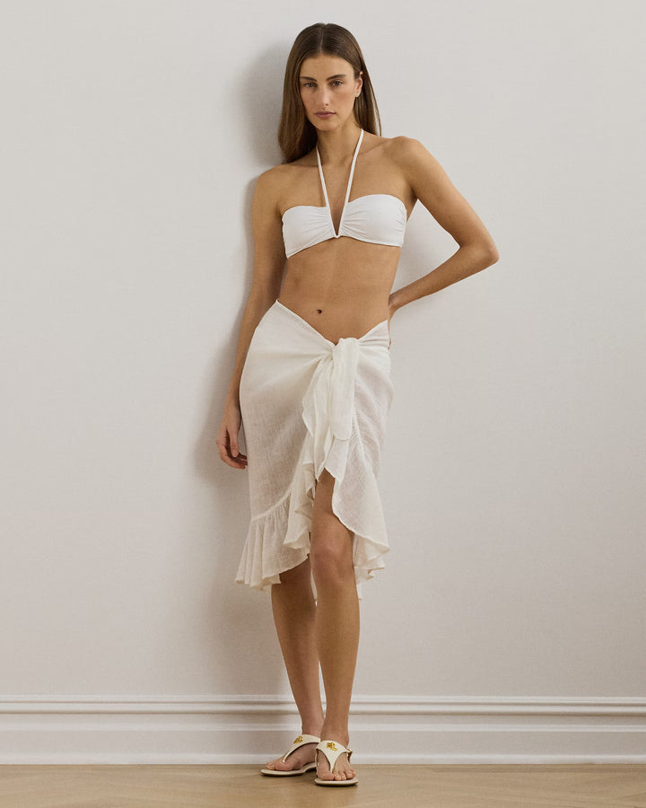 Ralph Lauren Ruffle-Trim Cotton-Linen Skirt Cover-Up
