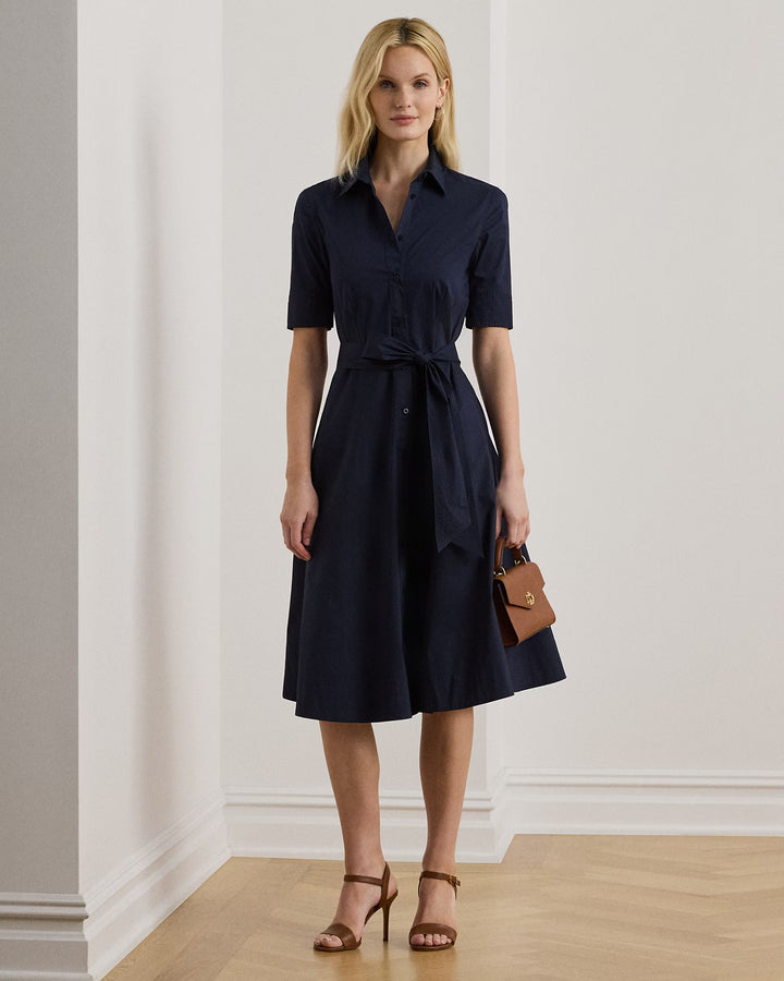 Ralph Lauren Belted Cotton-Blend Shirtdress