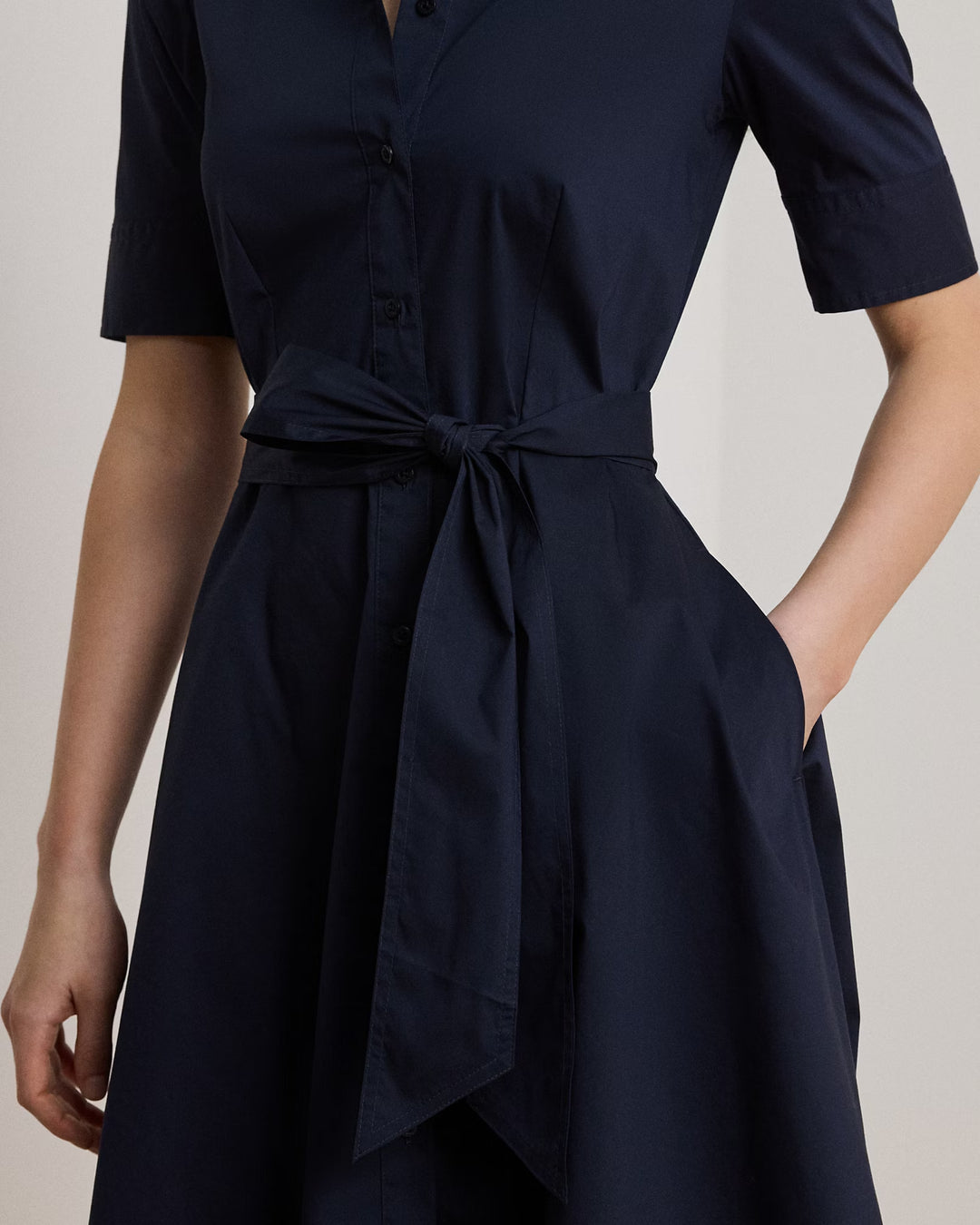 Ralph Lauren Belted Cotton-Blend Shirtdress