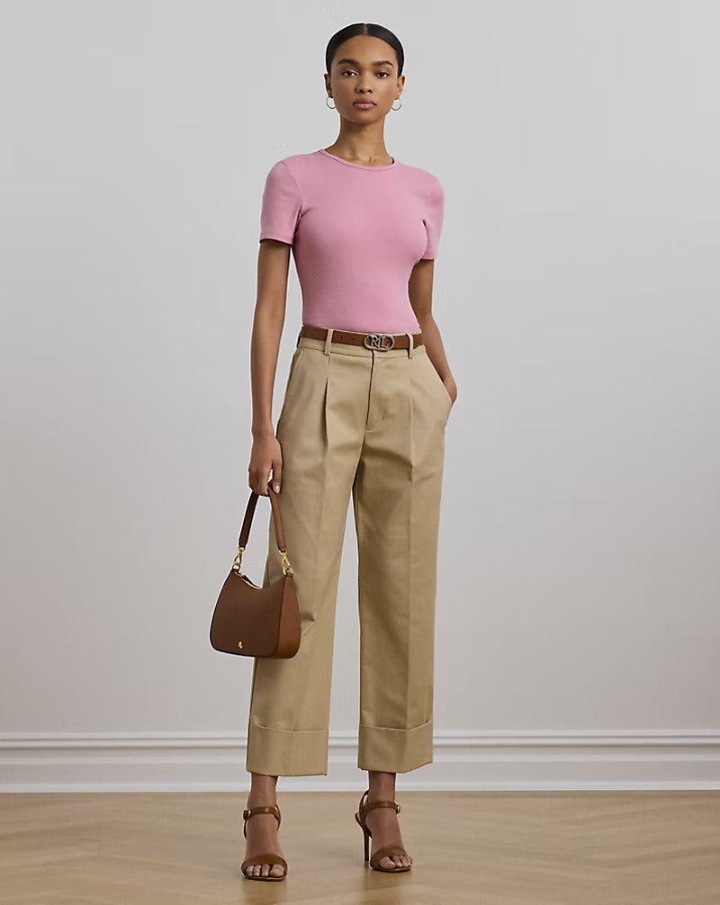 Ralph Lauren Double-Faced Stretch Cotton Ankle Pant
