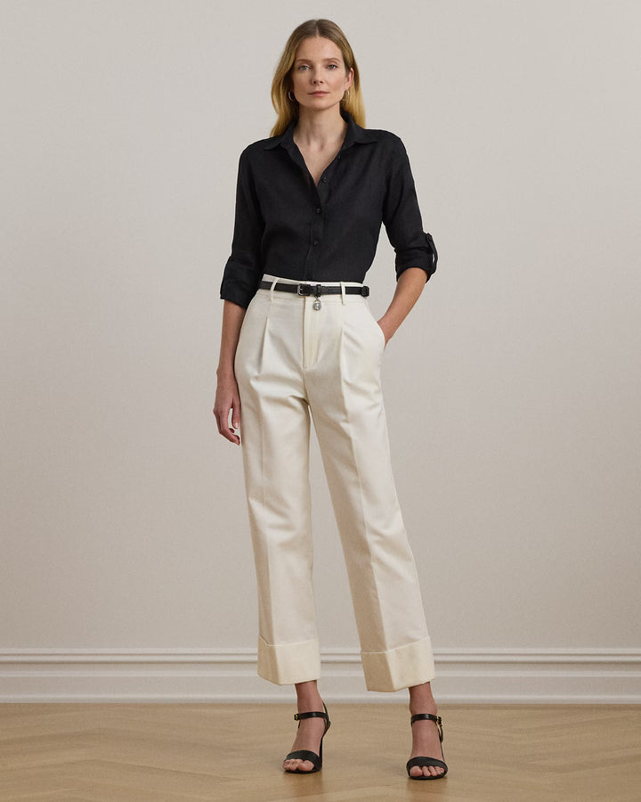 Ralph Lauren Double-Faced Stretch Cotton Ankle Pant