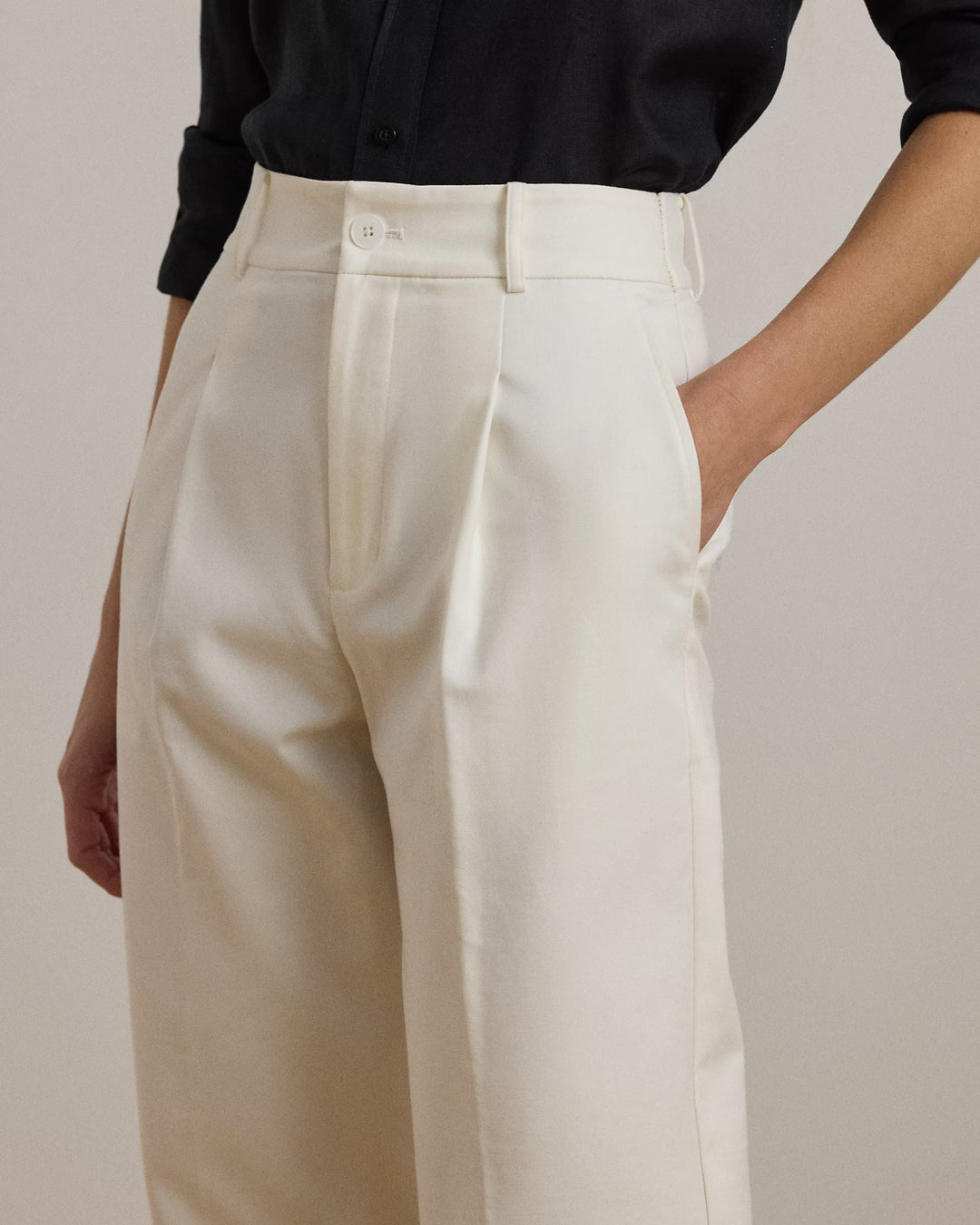 Ralph Lauren Double-Faced Stretch Cotton Ankle Pant