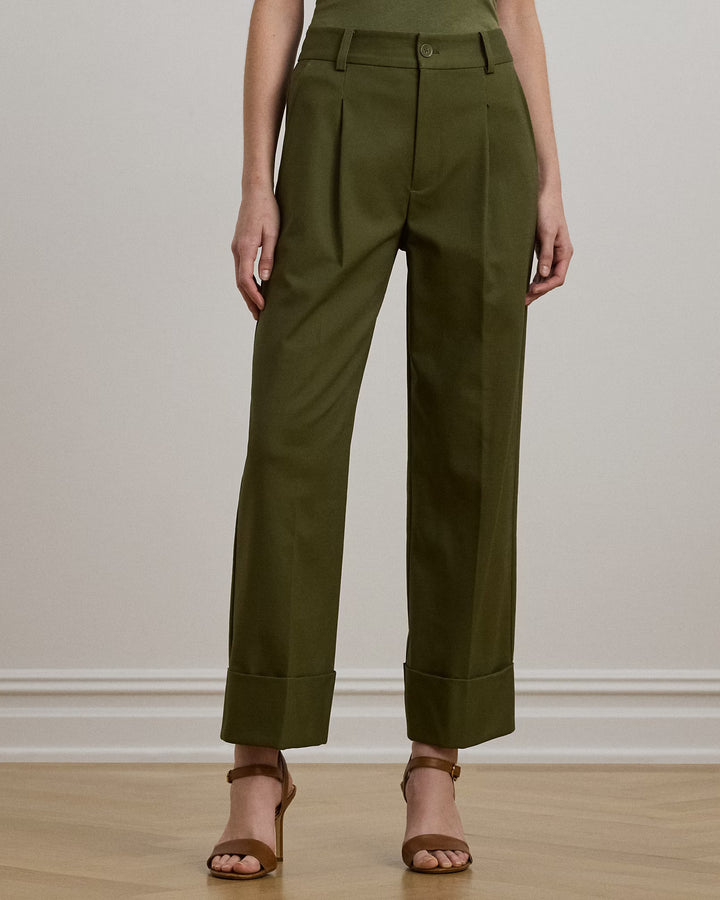Ralph Lauren Double-Faced Stretch Cotton Ankle Pant
