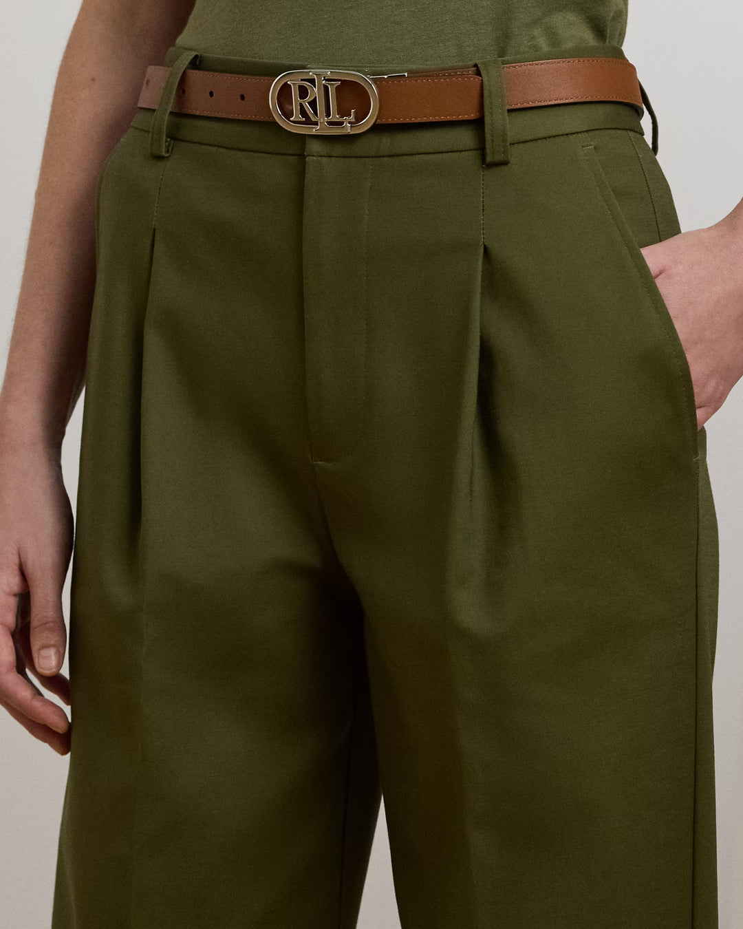 Ralph Lauren Double-Faced Stretch Cotton Ankle Pant