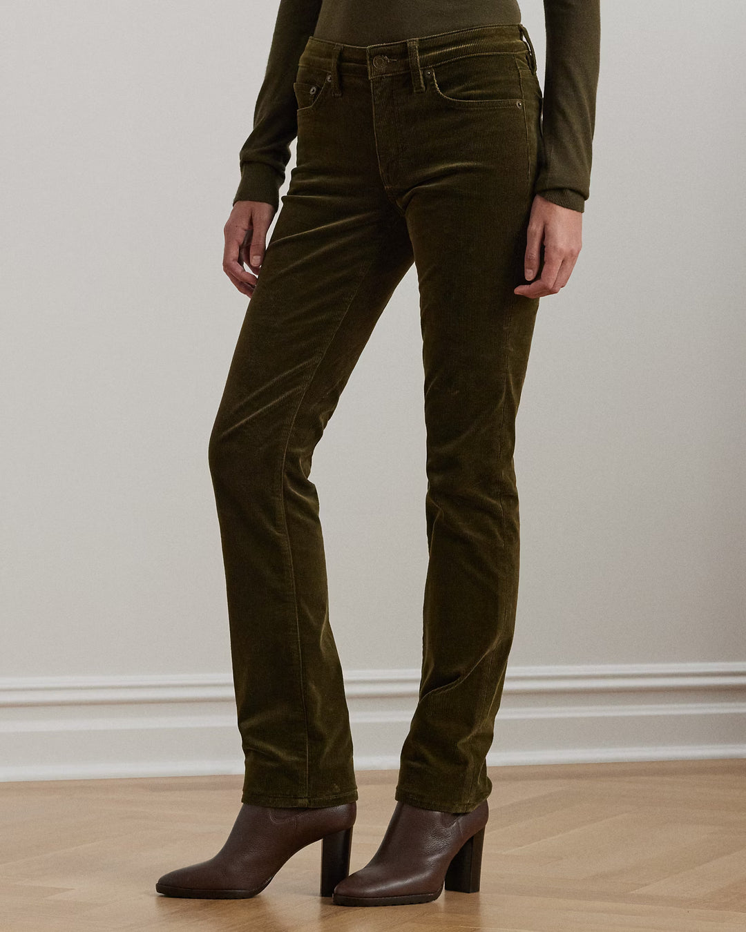 Ralph Lauren Stretch Corduroy Mid-Rise Straight Pant