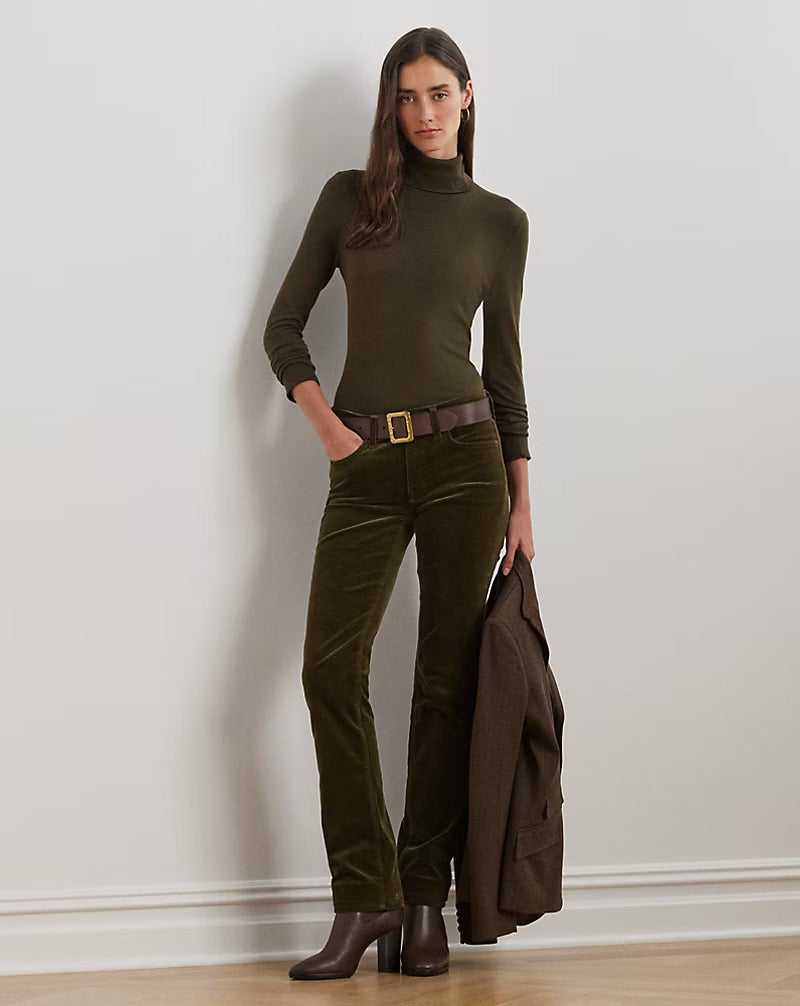 Ralph Lauren Stretch Corduroy Mid-Rise Straight Pant