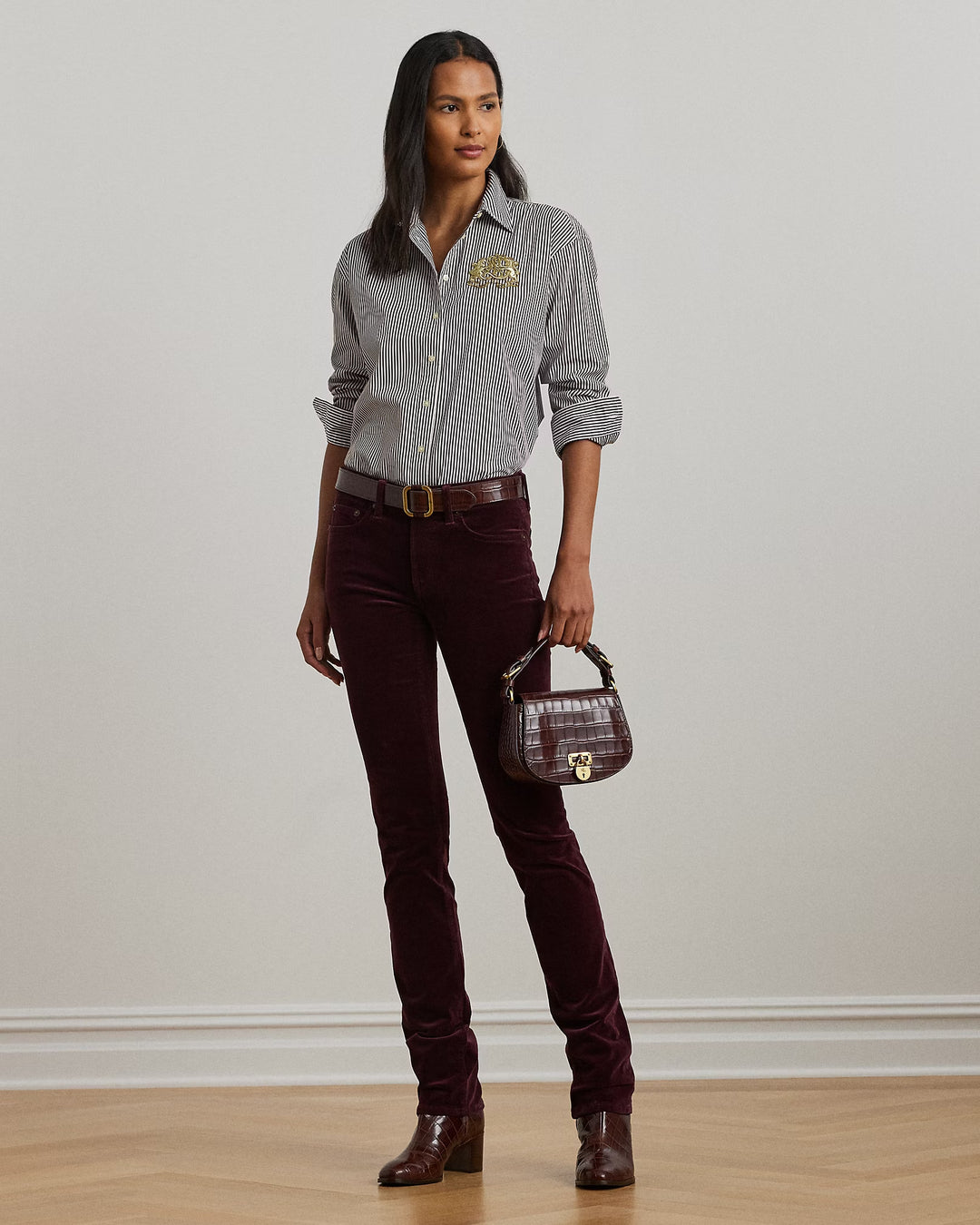 Ralph Lauren Stretch Corduroy Mid-Rise Straight Pant