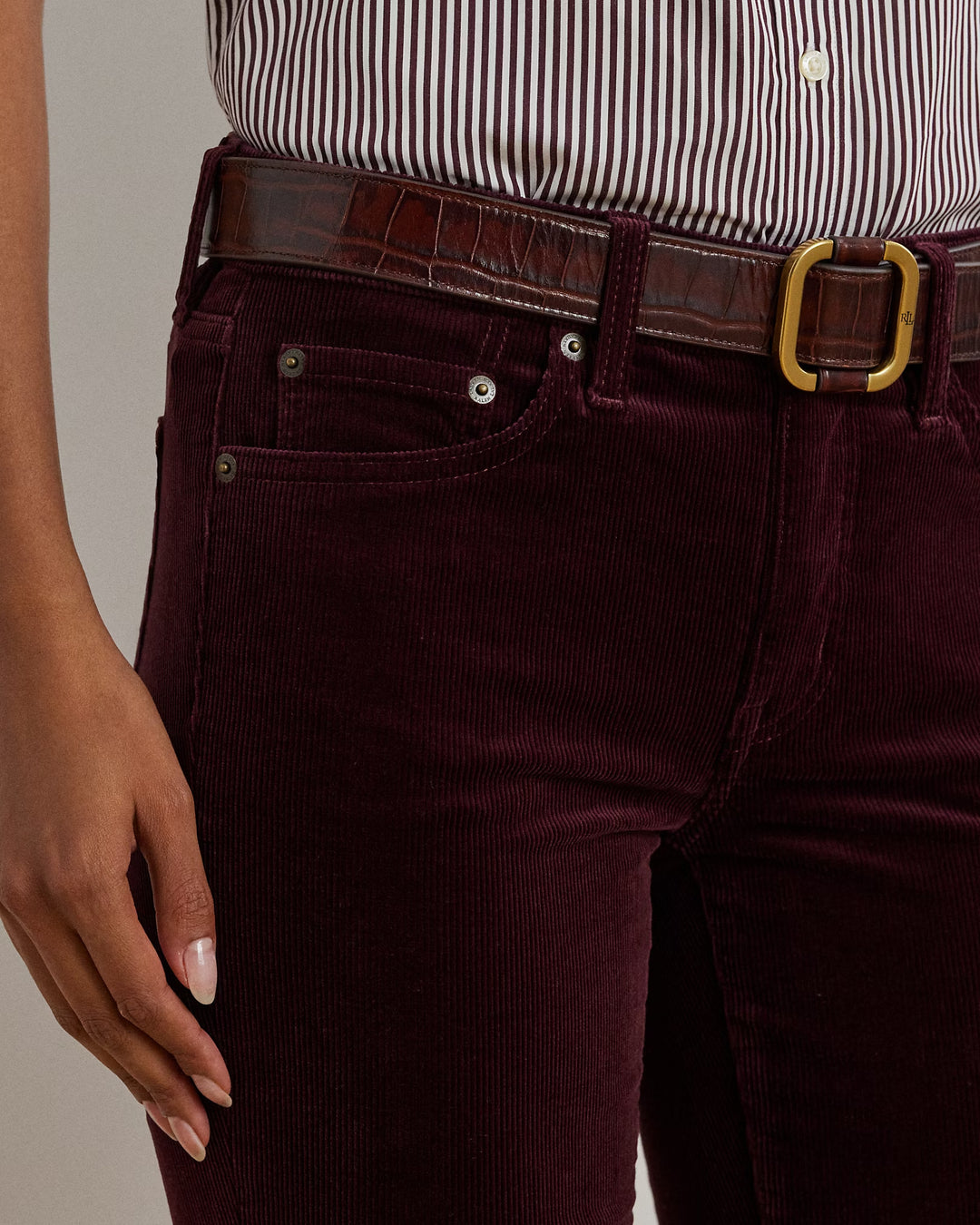 Ralph Lauren Stretch Corduroy Mid-Rise Straight Pant