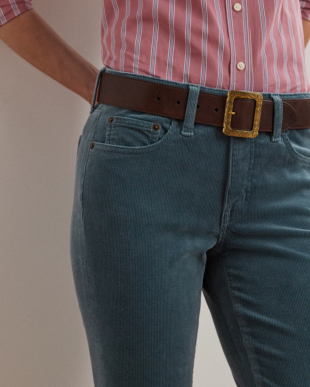 Ralph Lauren Stretch Corduroy Mid-Rise Straight Pant