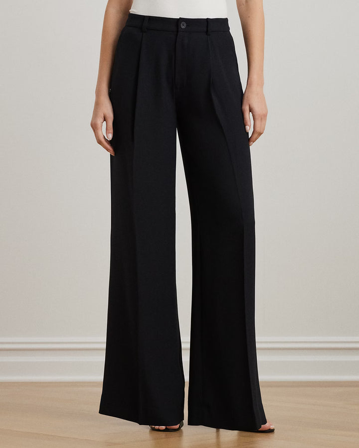 Ralph Lauren Double-Faced Georgette Wide-Leg Pant