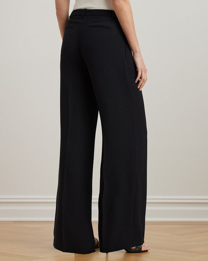 Ralph Lauren Double-Faced Georgette Wide-Leg Pant