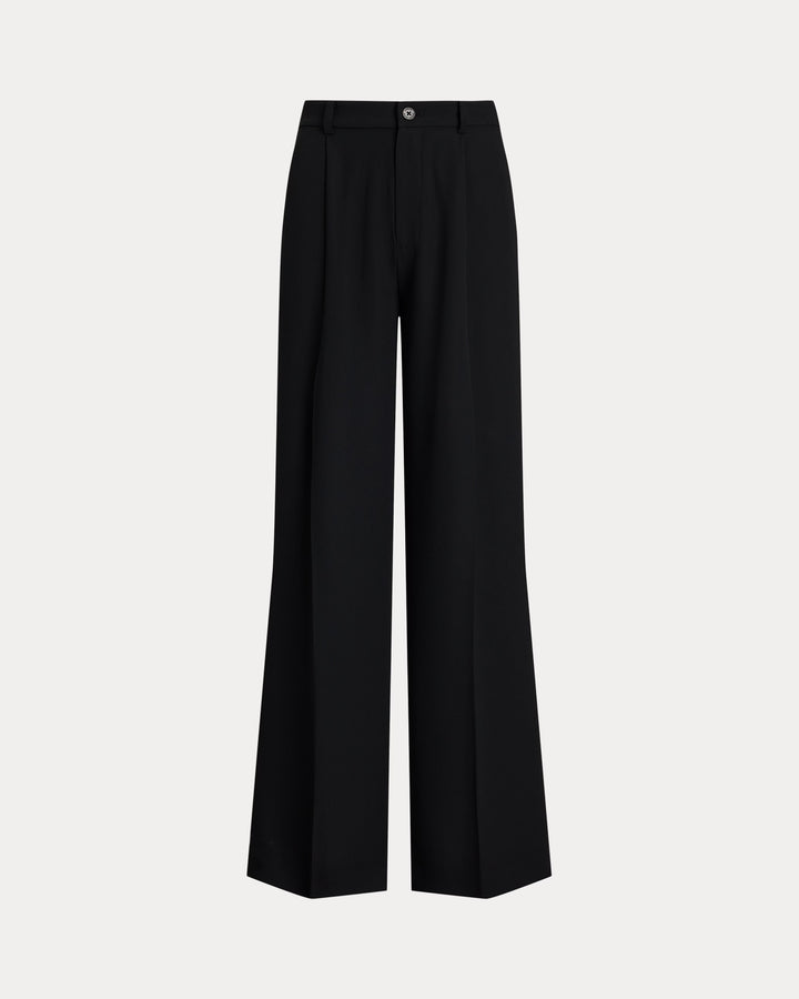Ralph Lauren Double-Faced Georgette Wide-Leg Pant