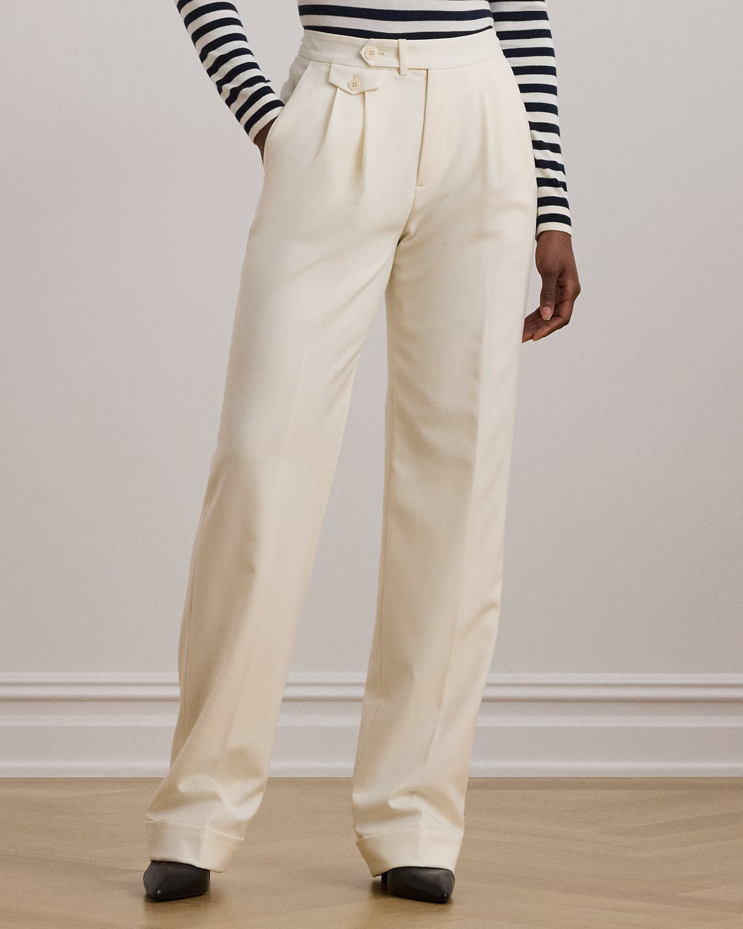 Ralph Lauren Pleated Wool Twill Straight Pant