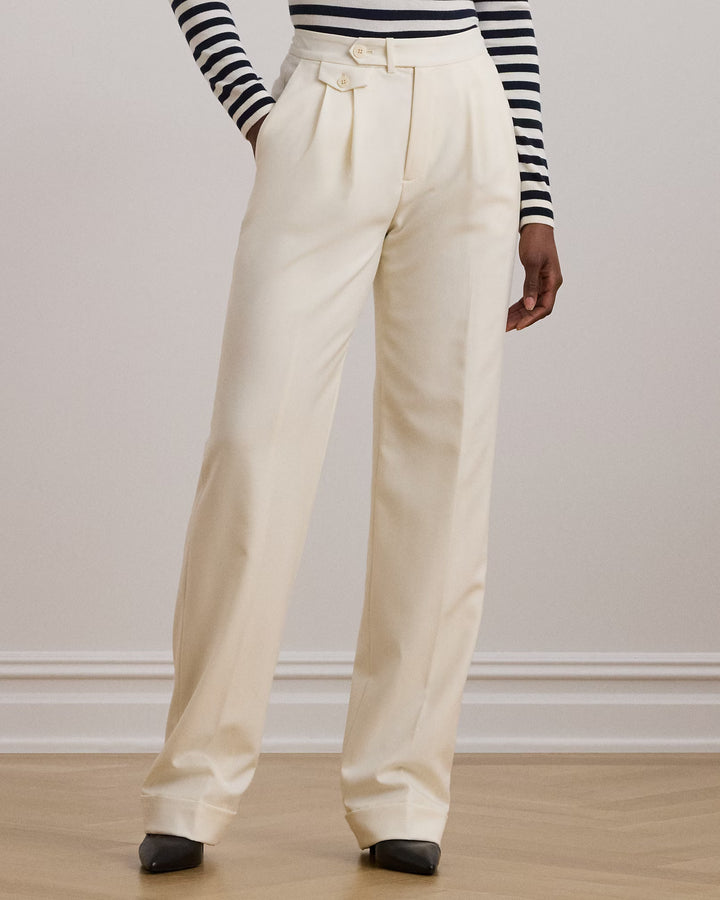 Ralph Lauren Pleated Wool Twill Straight Pant