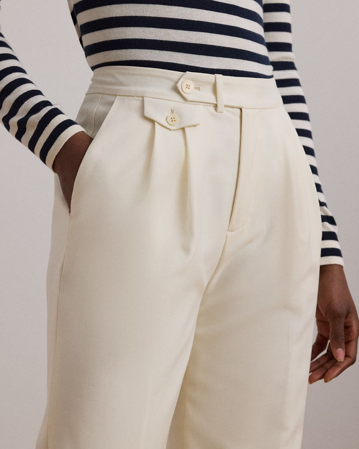 Ralph Lauren Pleated Wool Twill Straight Pant