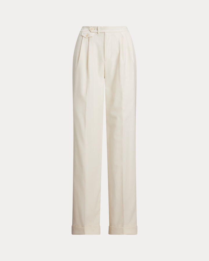 Ralph Lauren Pleated Wool Twill Straight Pant