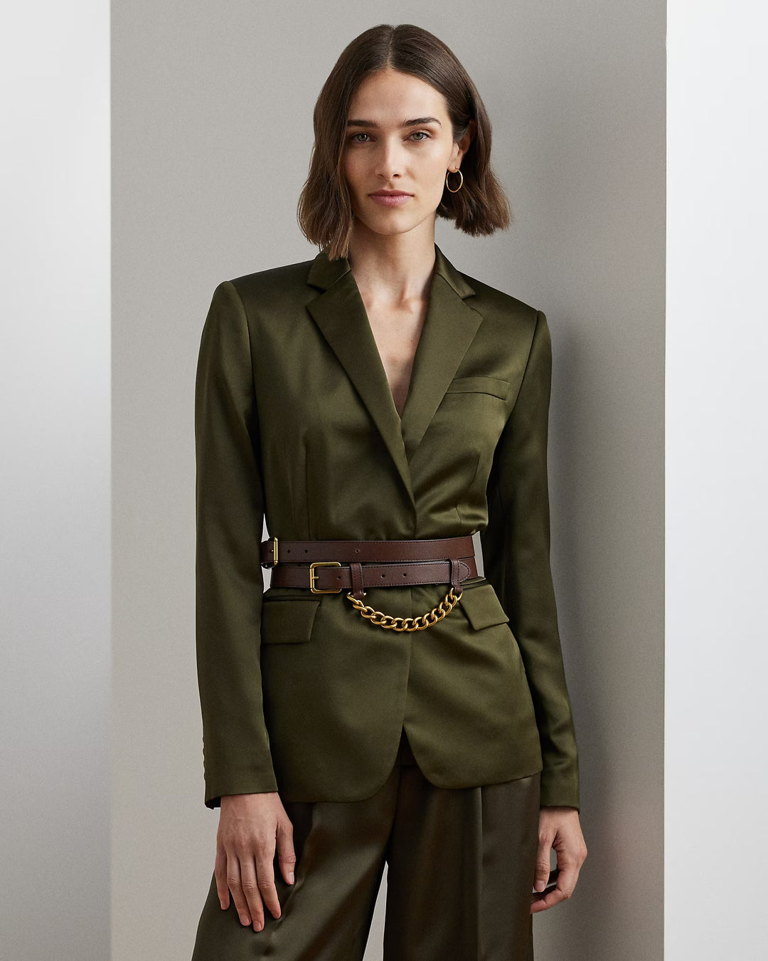 Ralph Lauren Satin Charmeuse Blazer