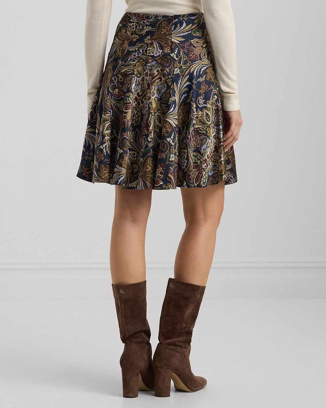 Ralph Lauren Paisley Satin Charmeuse Miniskirt